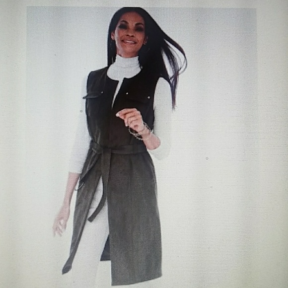 Chico's Faux Suede Long Vest - Picture 5 of 6